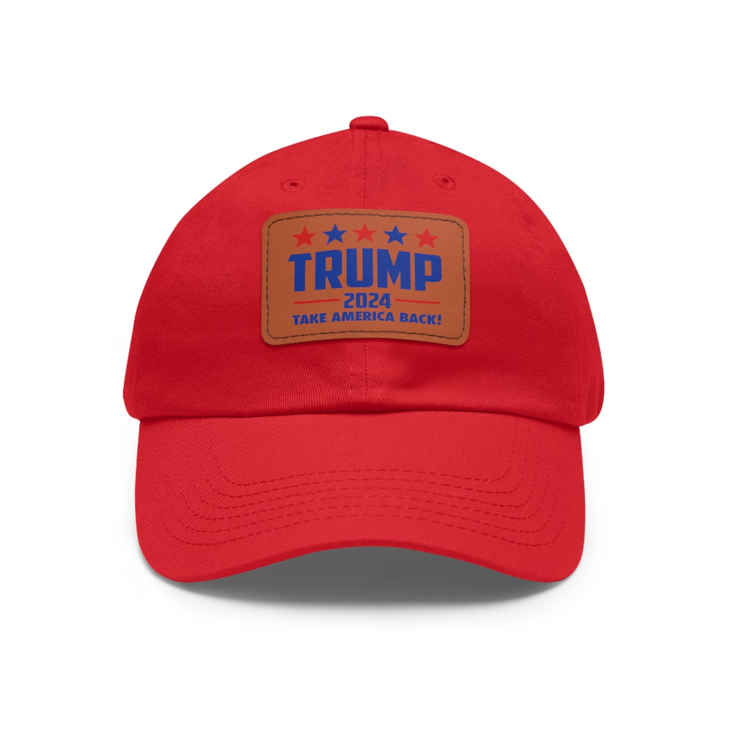 Trump 2024 Dad Hat with Leather Patch (Rectangle)